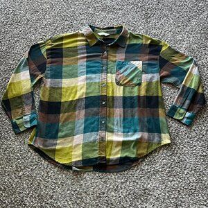 Flannel Alpine Design Button Up Shirt Mens XL Colorblock Plaid Gorpcore Outdoors